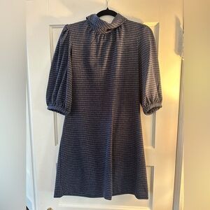 Tyler böe Vicky Blue Houndstooth Jacquard Dress